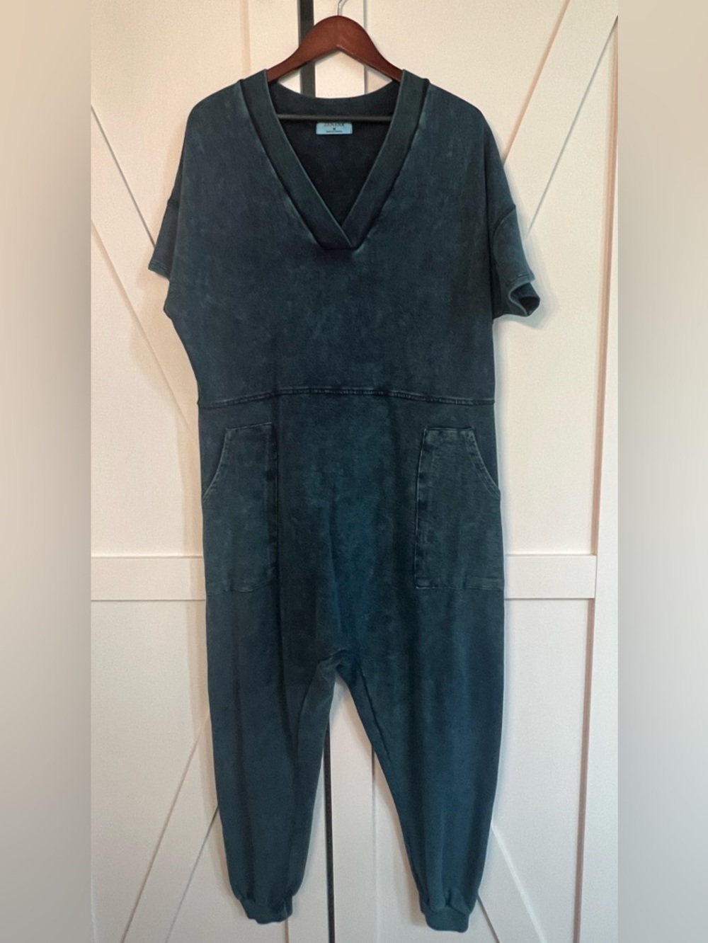 Zenana Outfitters Teal V-Neck One-Piece Bodysuit